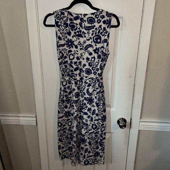 Boden Vanessa Blue Tropical Retreat Sleeveless Jersey Spring Dress Size 10 L - Picture 5 of 8